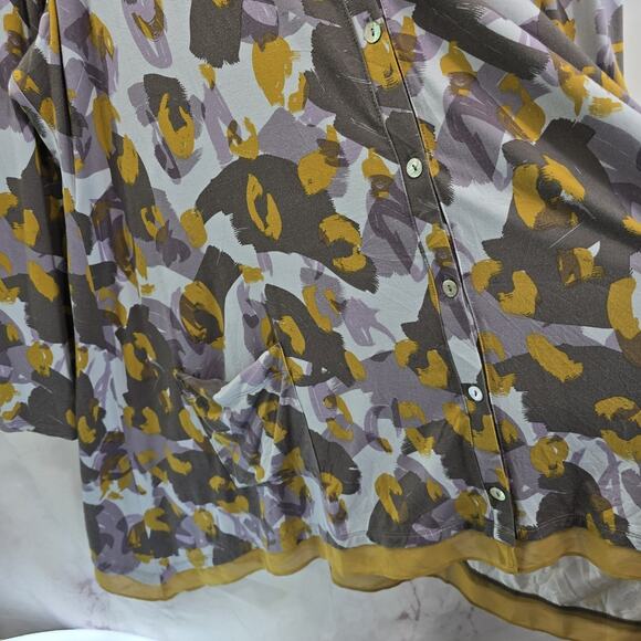 Logo by Lori Goldstein Shirt Womens 1X Purple Long Sleeve Flowy Pocket Cardigan - Picture 8 of 13